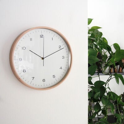 4Living vaneriseinäkello Ø53 cm valkoinen/luonnollinen puu väri